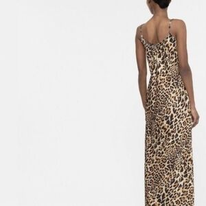 100% silk leopard print maxi dress